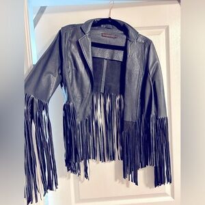 Leather blazer/jacket from Kate Moss/top shop collaboration navy blue.